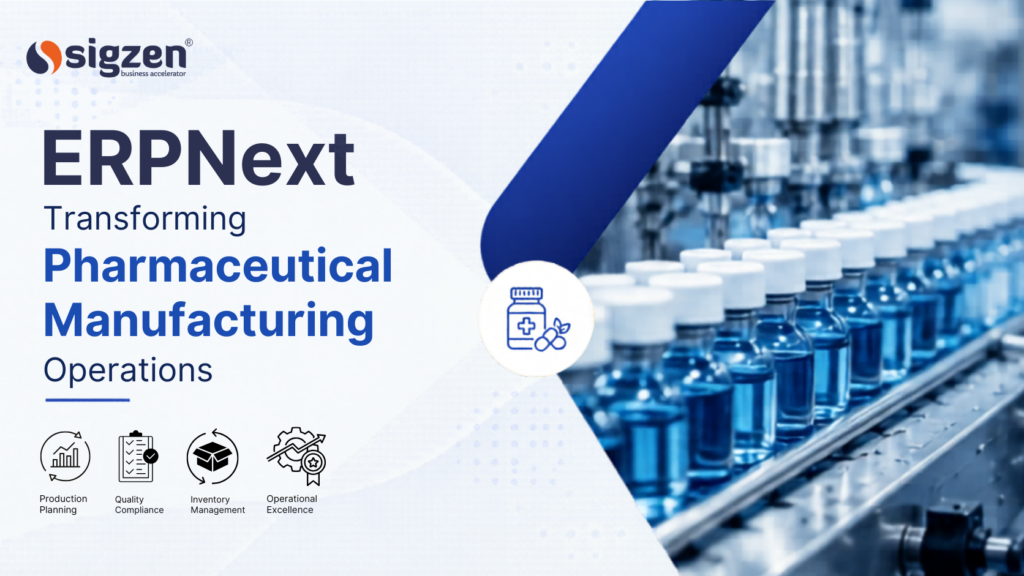 ERPNext pharmaceutical dashboard showing batch tracking, compliance, and production planning.