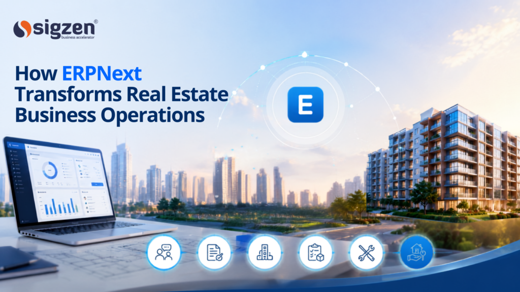 ERPNext real estate dashboard showing sales, booking, and handover process management