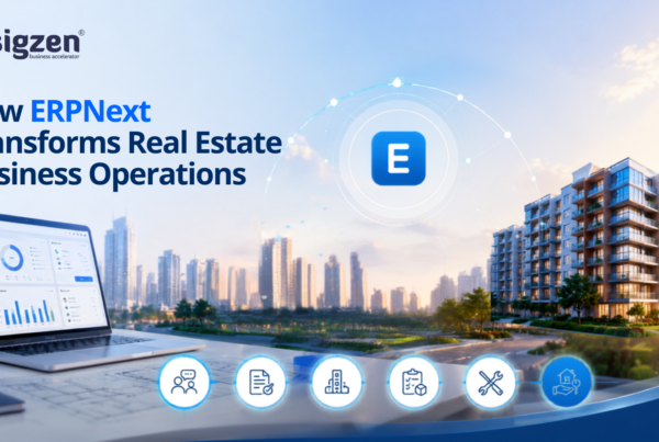 ERPNext real estate dashboard showing sales, booking, and handover process management