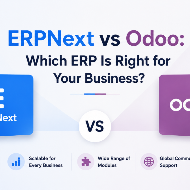 ERPNext vs Odoo comparison for Indian businesses covering pricing, features, GST compliance, customization, and ROI