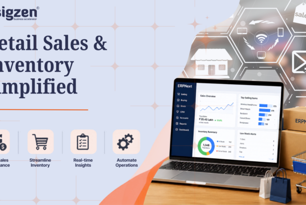 ERPNext retail sales and inventory management dashboard with POS, stock tracking, and business operations features.