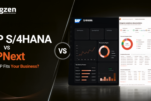 SAP S/4HANA vs ERPNext comparison showing ERP features, costs, scalability, implementation, and business suitability for growing companies.