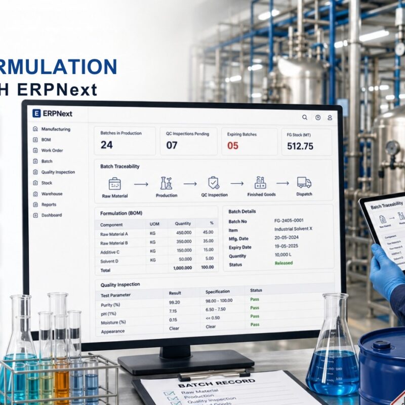 Batch and Formulation Control in Chemical Manufacturing How ERPNext