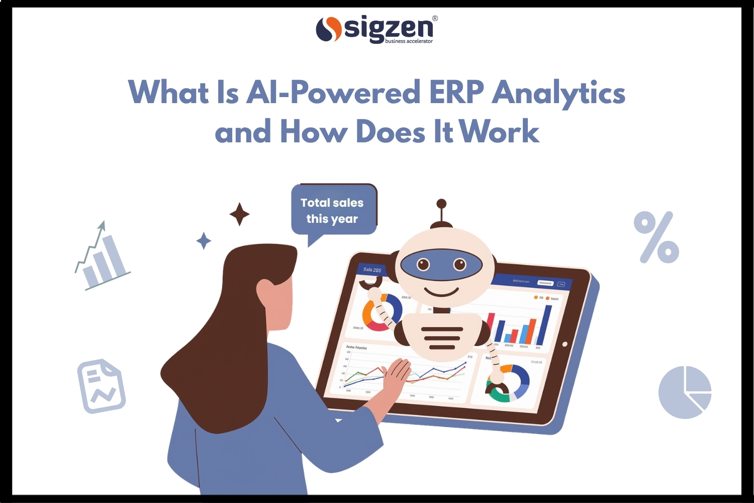 AI-powered ERP analytics dashboard turning a plain-English question into an ERPNext sales and gross profit chart
